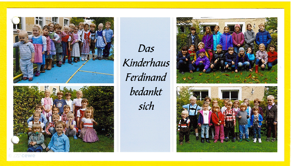 Danksagung f&uuml;r F&ouml;rderung des Kinderhauses Ferdinand im Jahr 2017